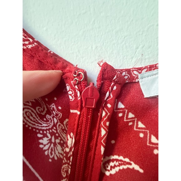 Forever 21 Womens Western Bandana Print Midi Dress Red Size S Boho Festival - Picture 6 of 10